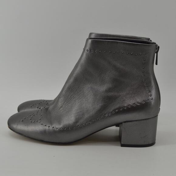 Donald Pliner Cafne Metallic Silver Gray Boots Studded Bow US 11 - Picture 14 of 14